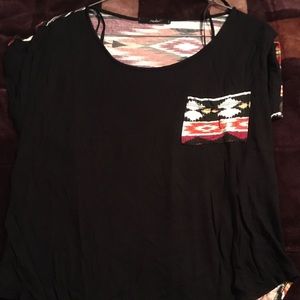 Black and colorful tee